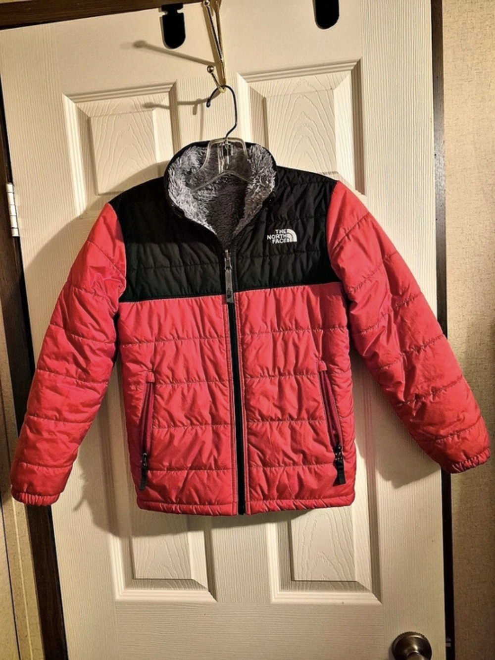 The North Face Boys'  Mossbud Swirl Jacket Puffer Red & Black